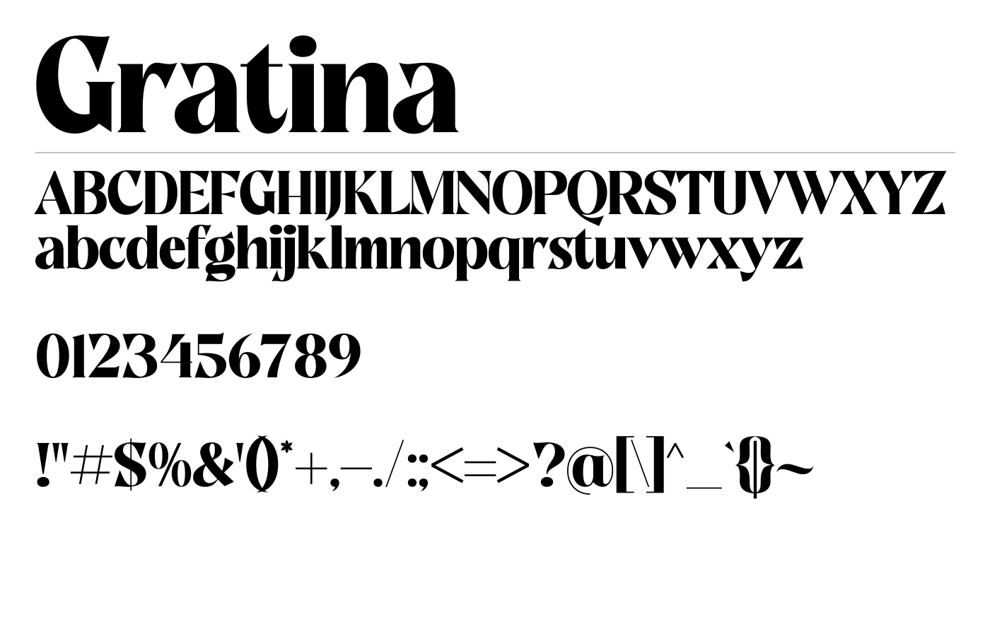 Gratina Font preview