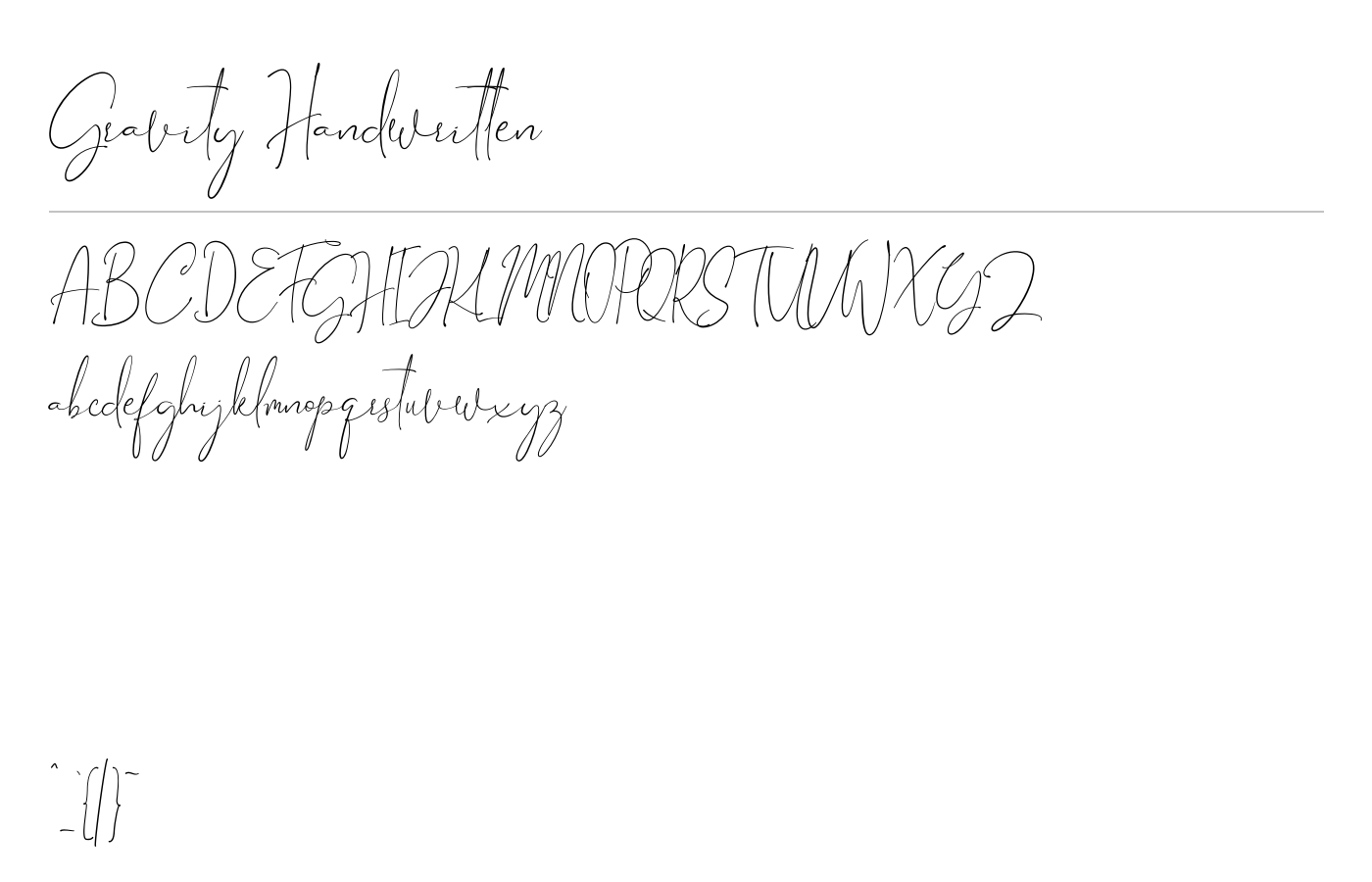 Gravity Handwritten & Signature Font preview