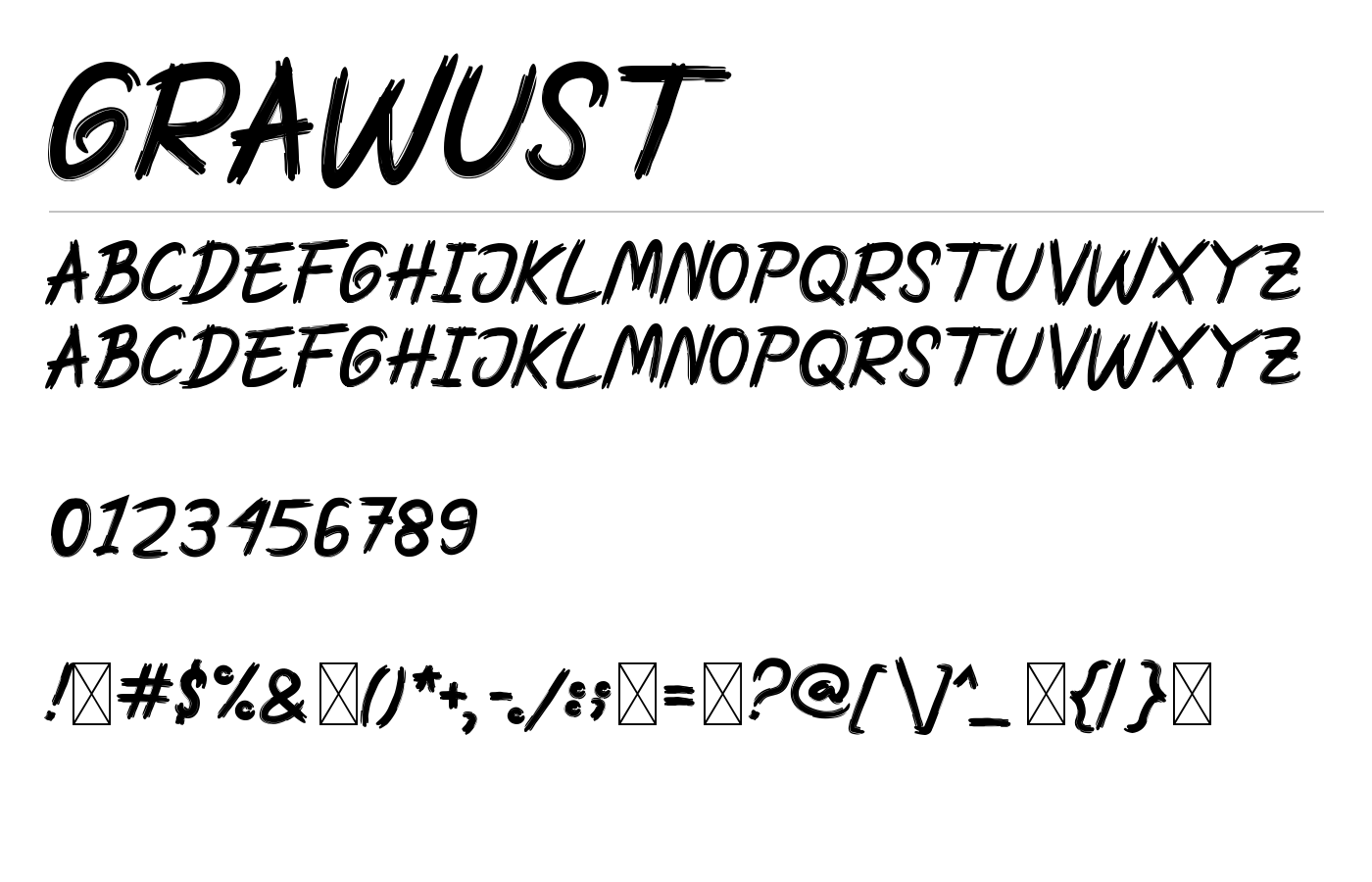 Grawust Font preview