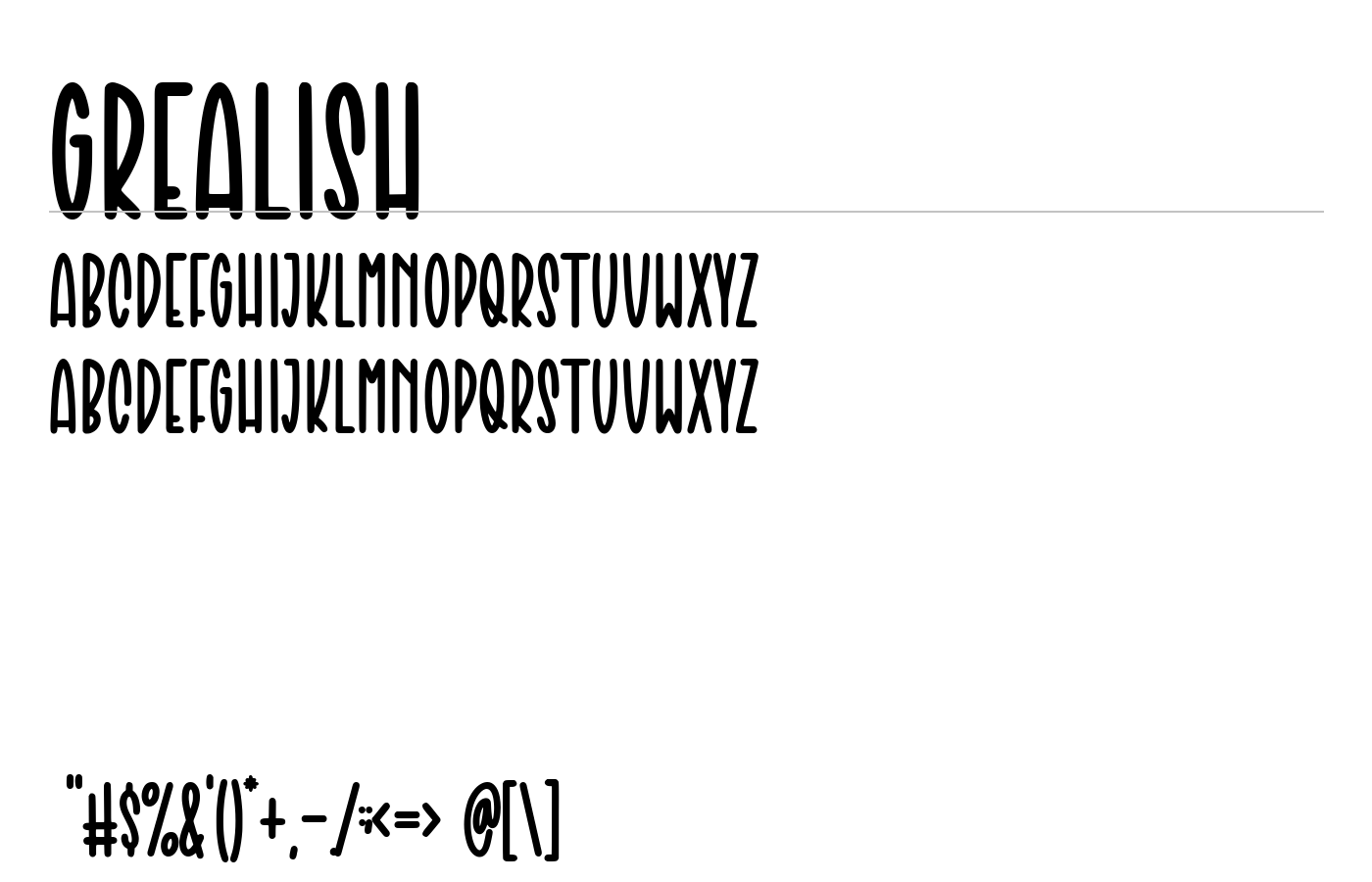 Grealish Font preview