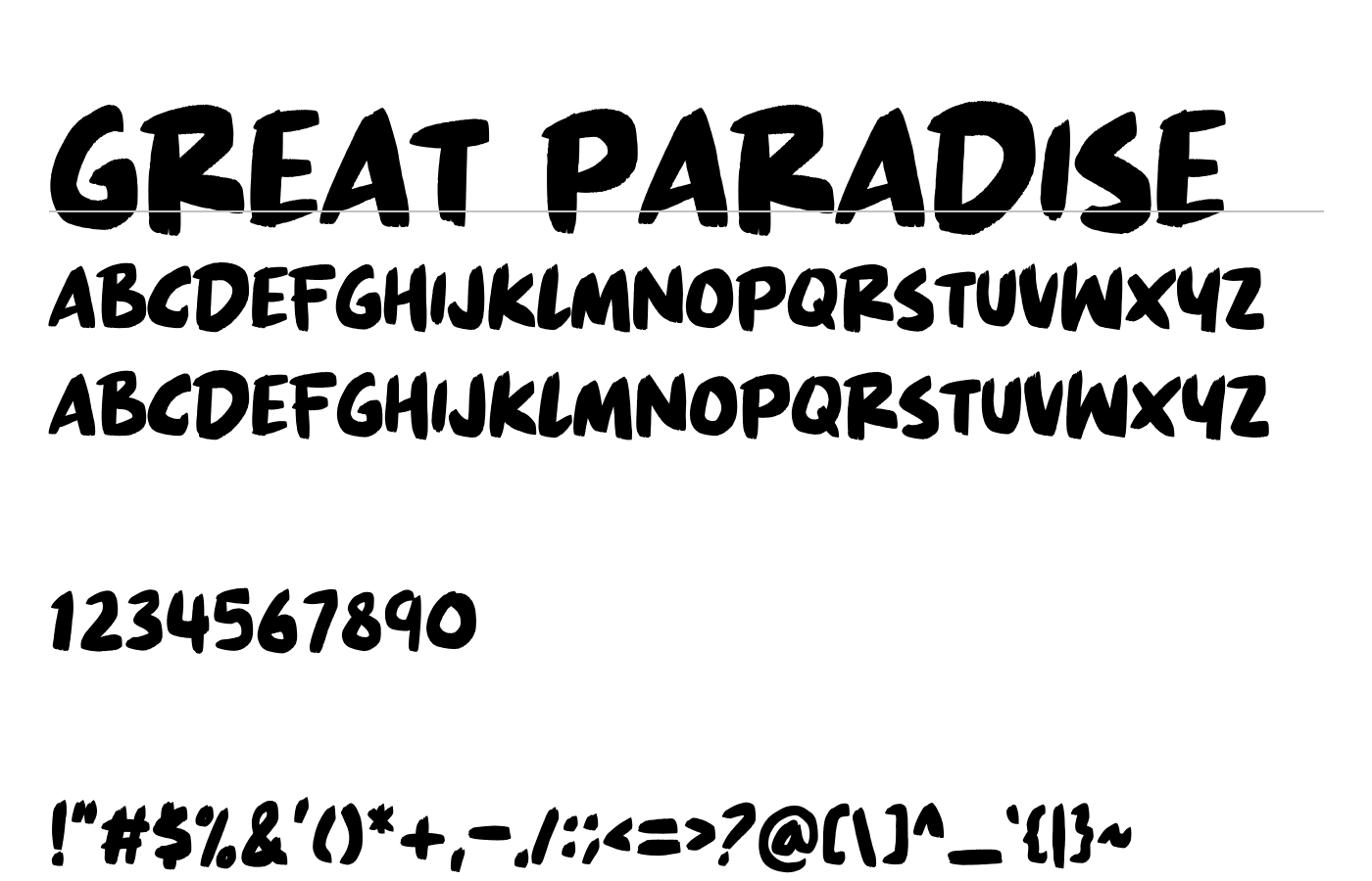 Great Paradise Font preview