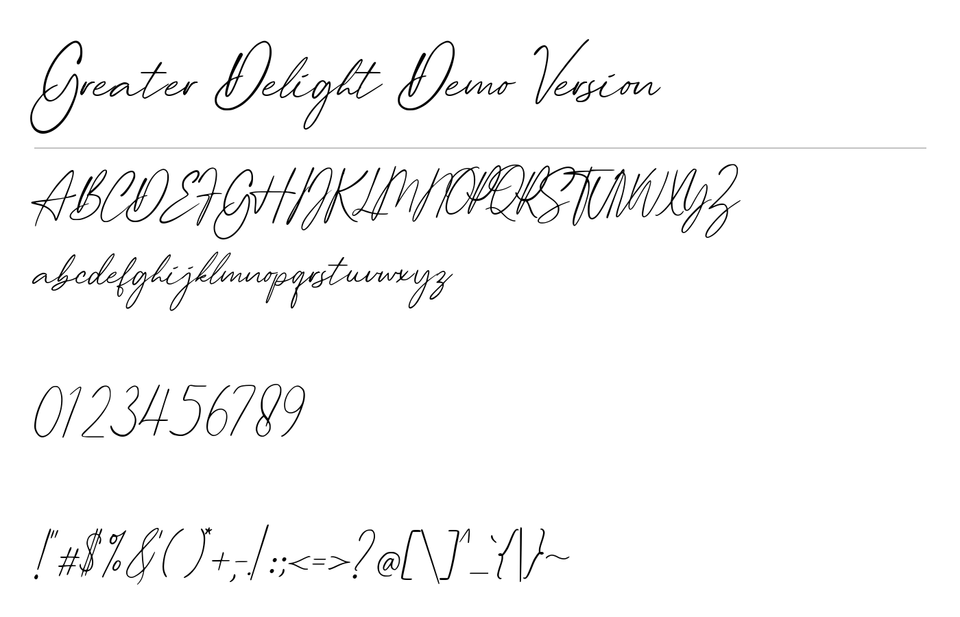 Greater Delight Font preview