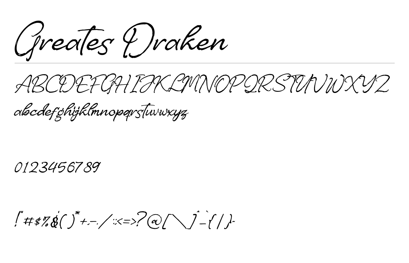 Greates Draken Font preview