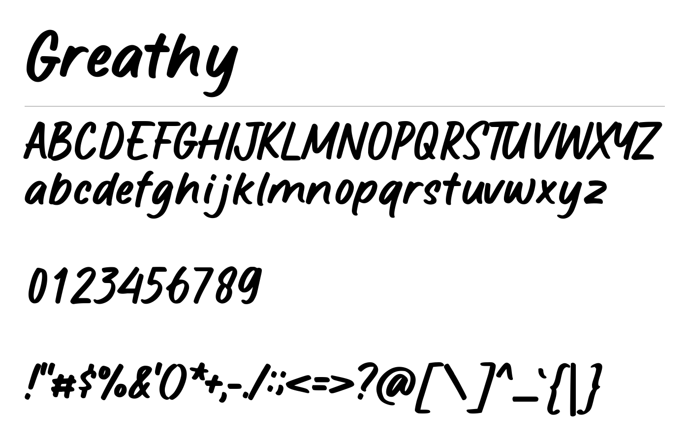 Greathy Font preview