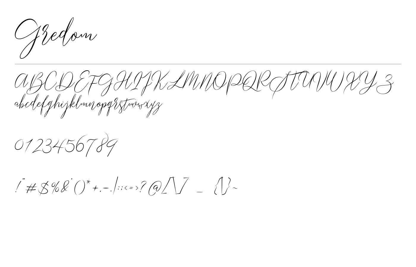 Gredom Font preview