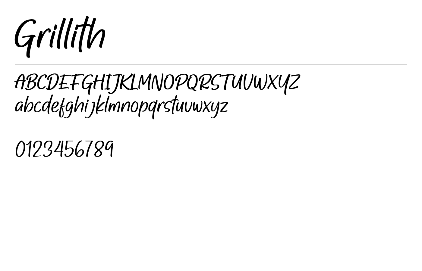 Grillith Font preview