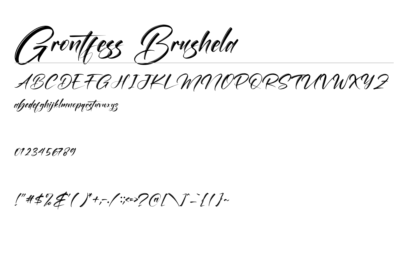 Grontfess Brushela Font preview