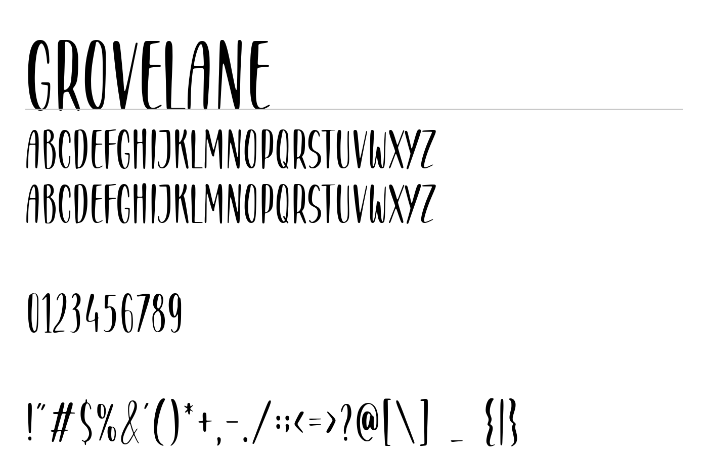 Grovelane Font preview