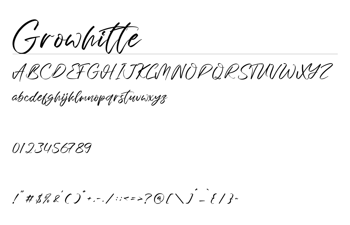 Growhitte Font preview