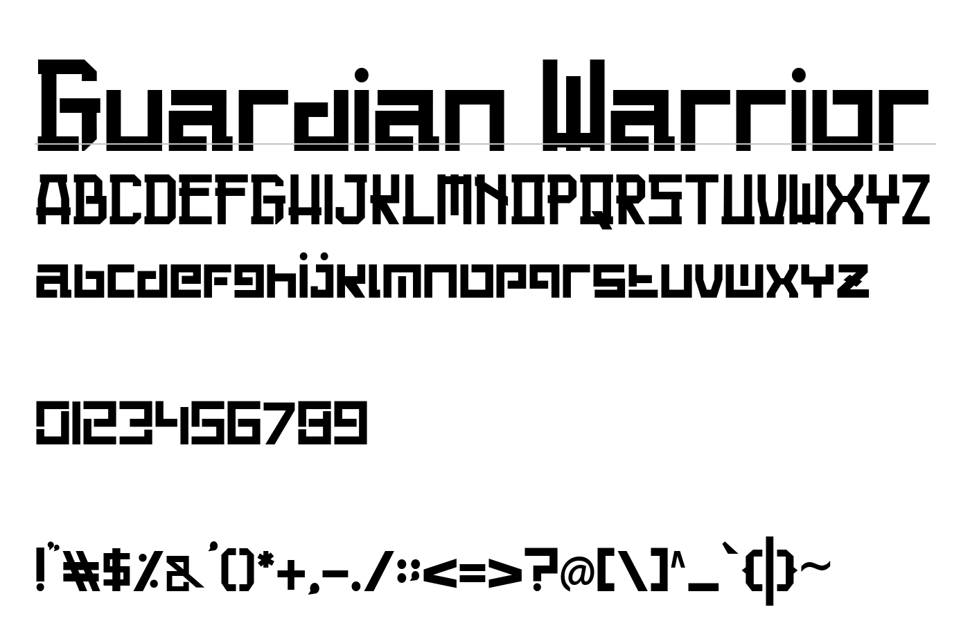 Guardian Warrior Font preview
