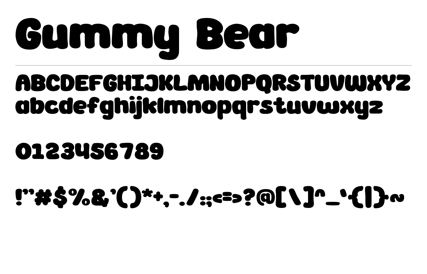 Gummy Bear Font preview