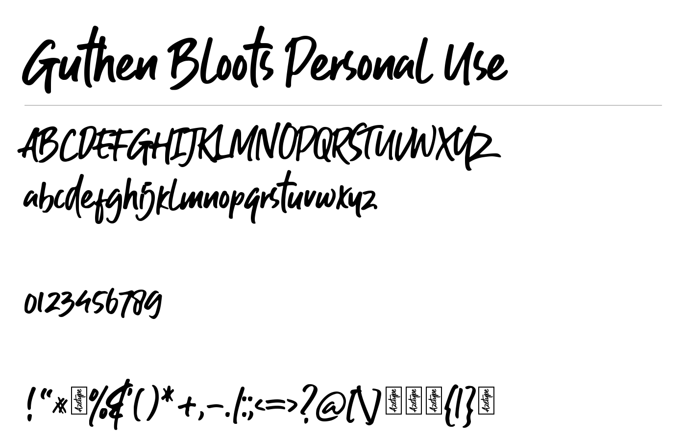 Guthen Bloots Font preview