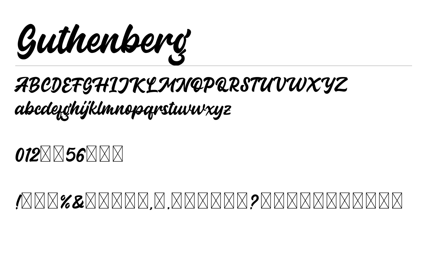 Guthenberg Font preview