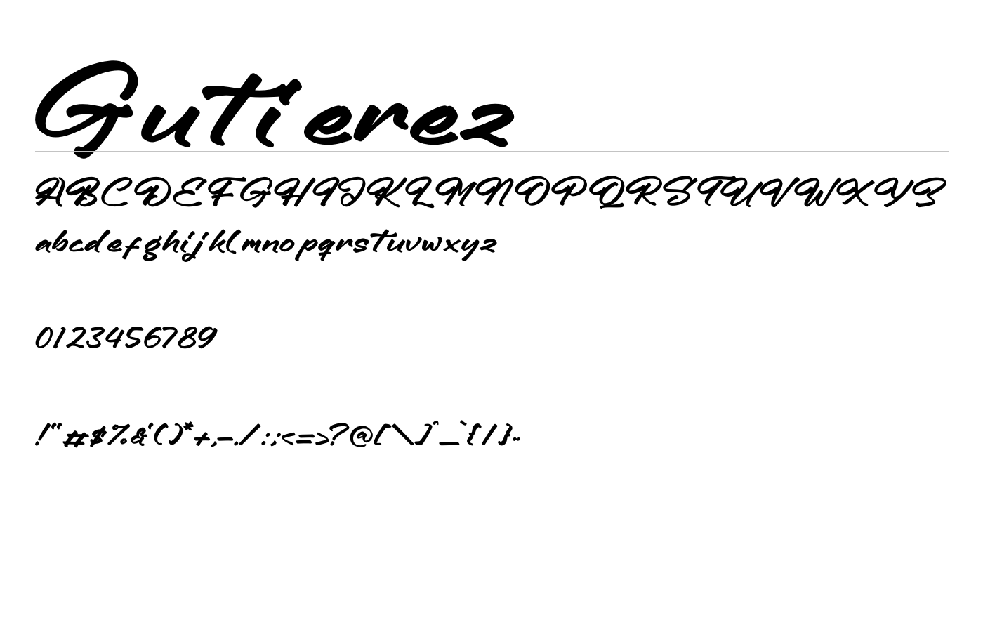 Gutierez Font preview
