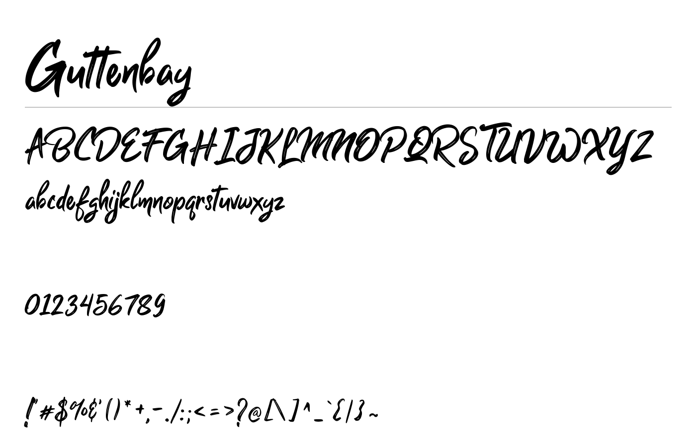 Guttenbay Font preview