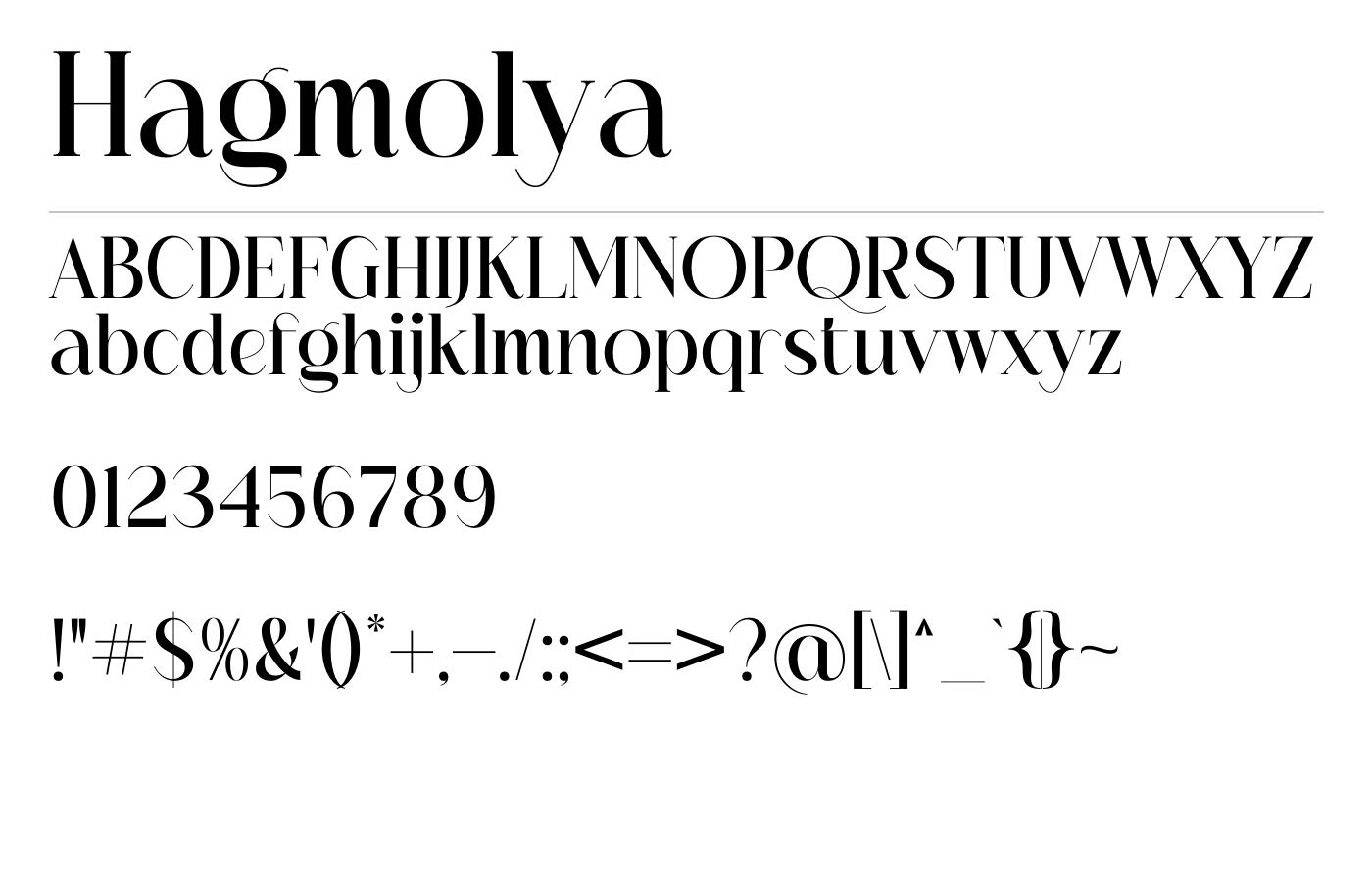 Hagmolya Font preview