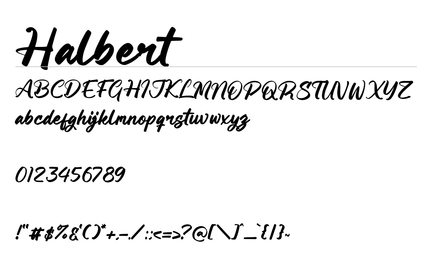 Halbert Font preview