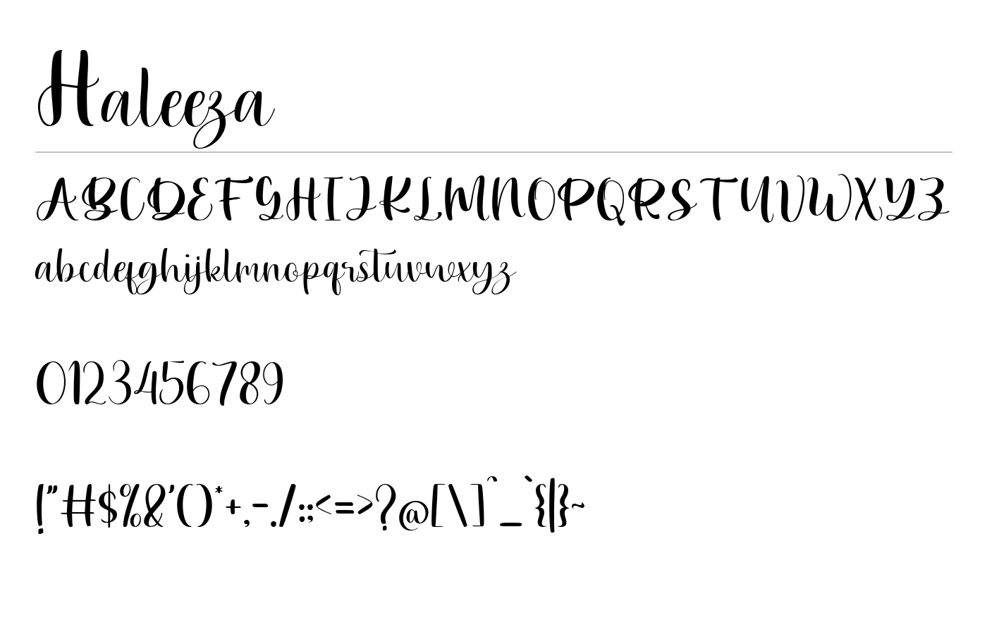 Haleeza Font preview