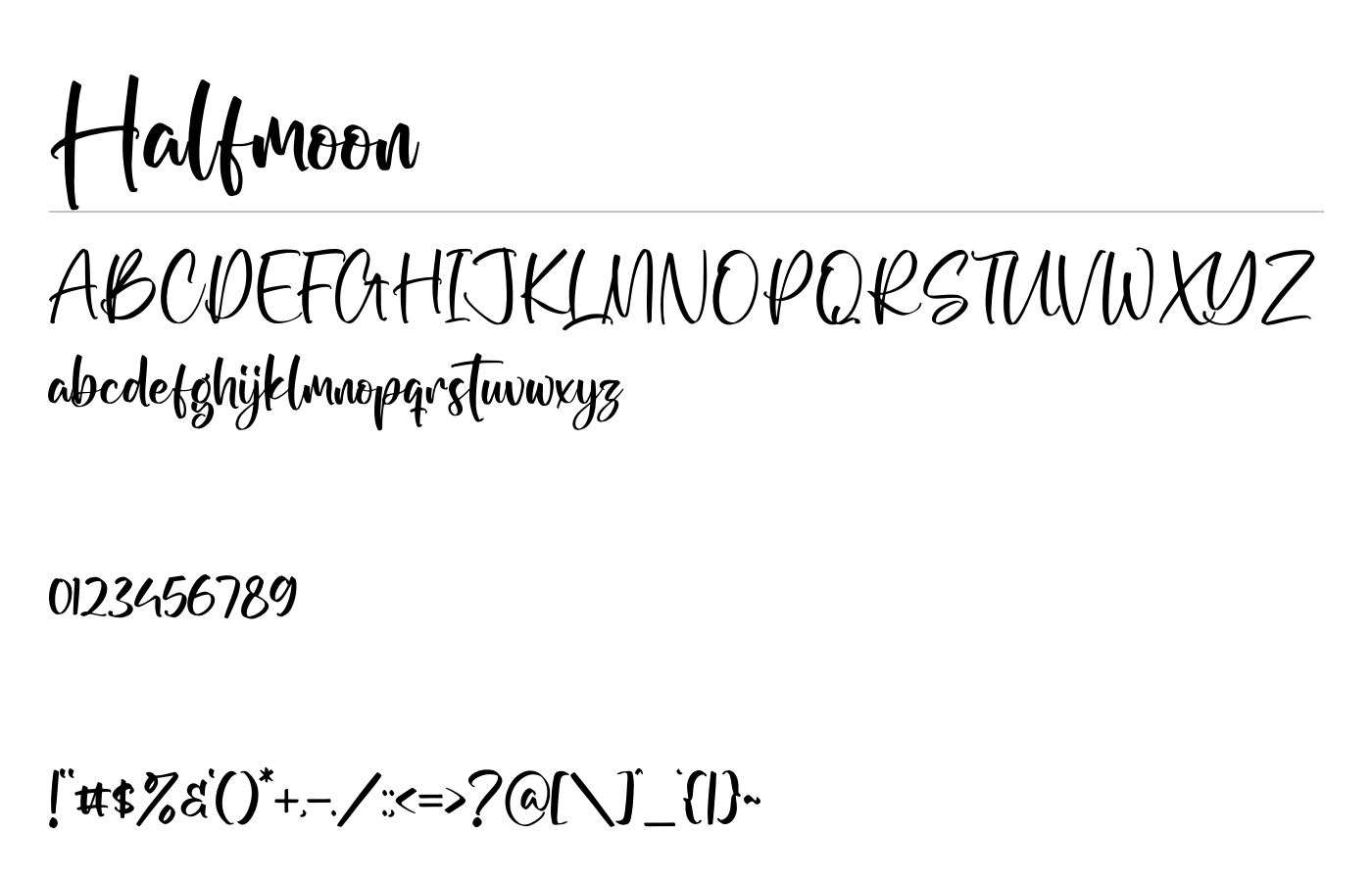 Halfmoon Font preview