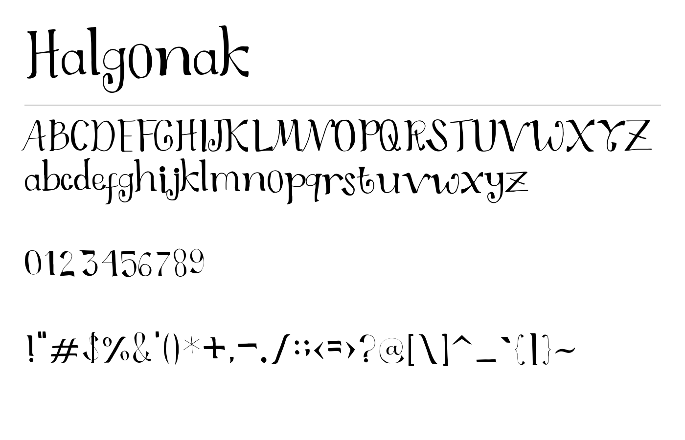 Halgonak Font preview