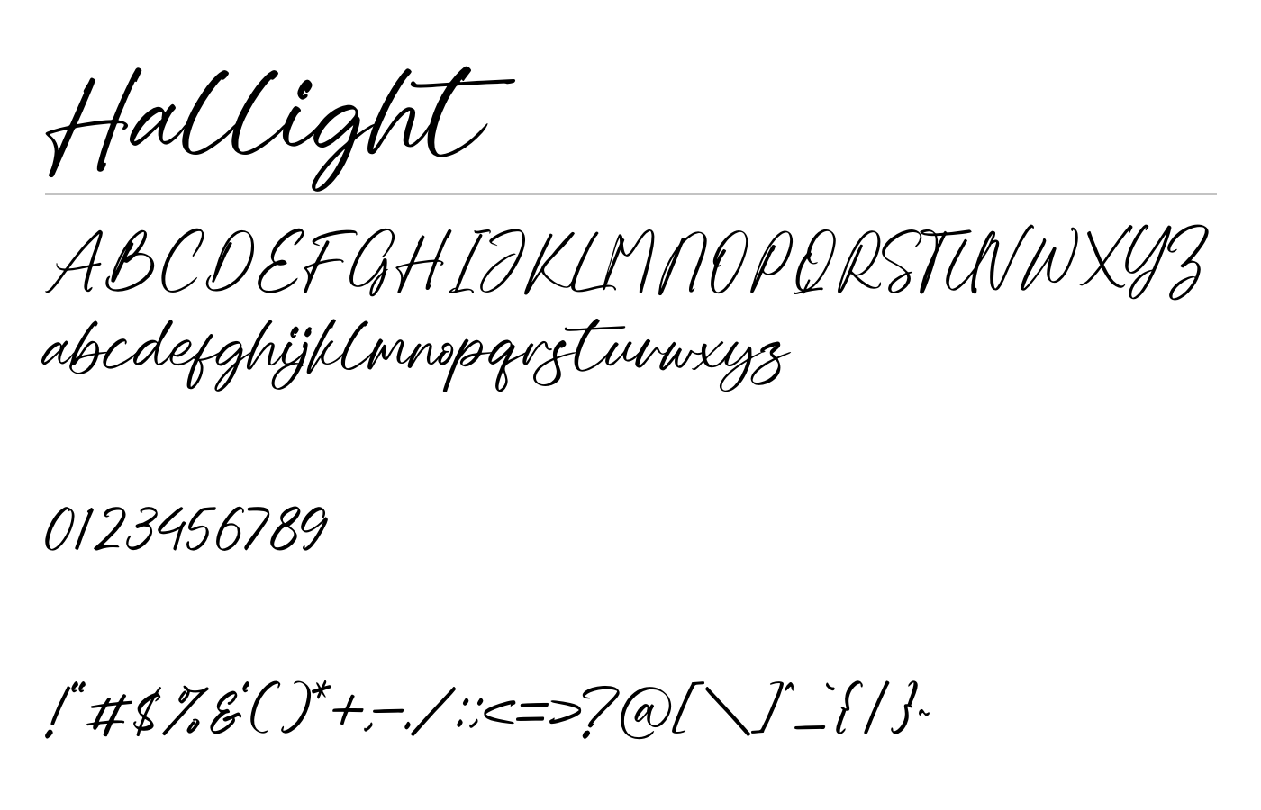 Hallight Font preview