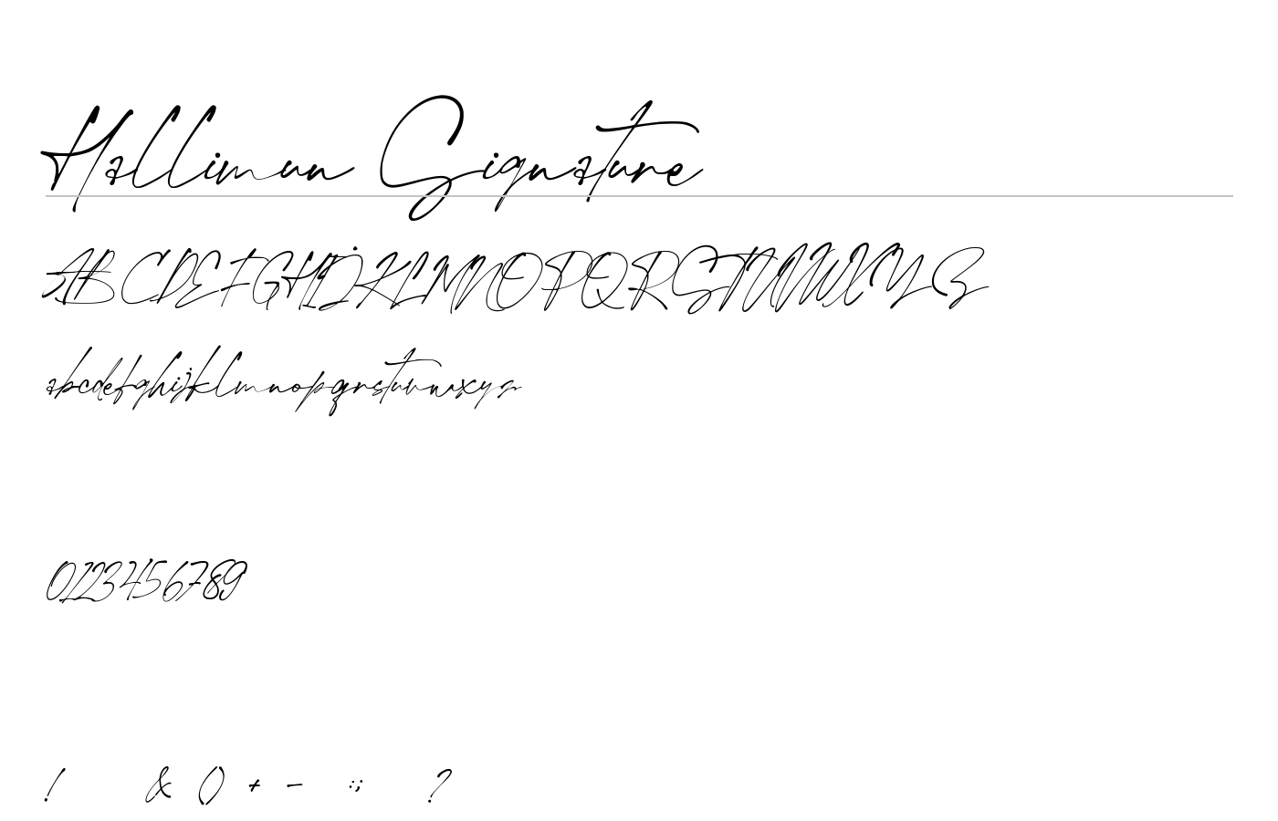 Hallimun Signature Font preview