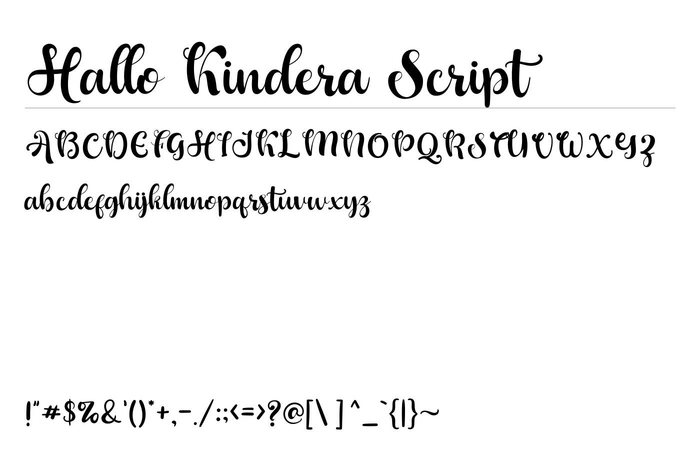 Hallo Kindera Font preview