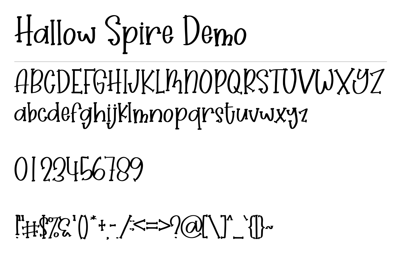Hallow Spire Font preview
