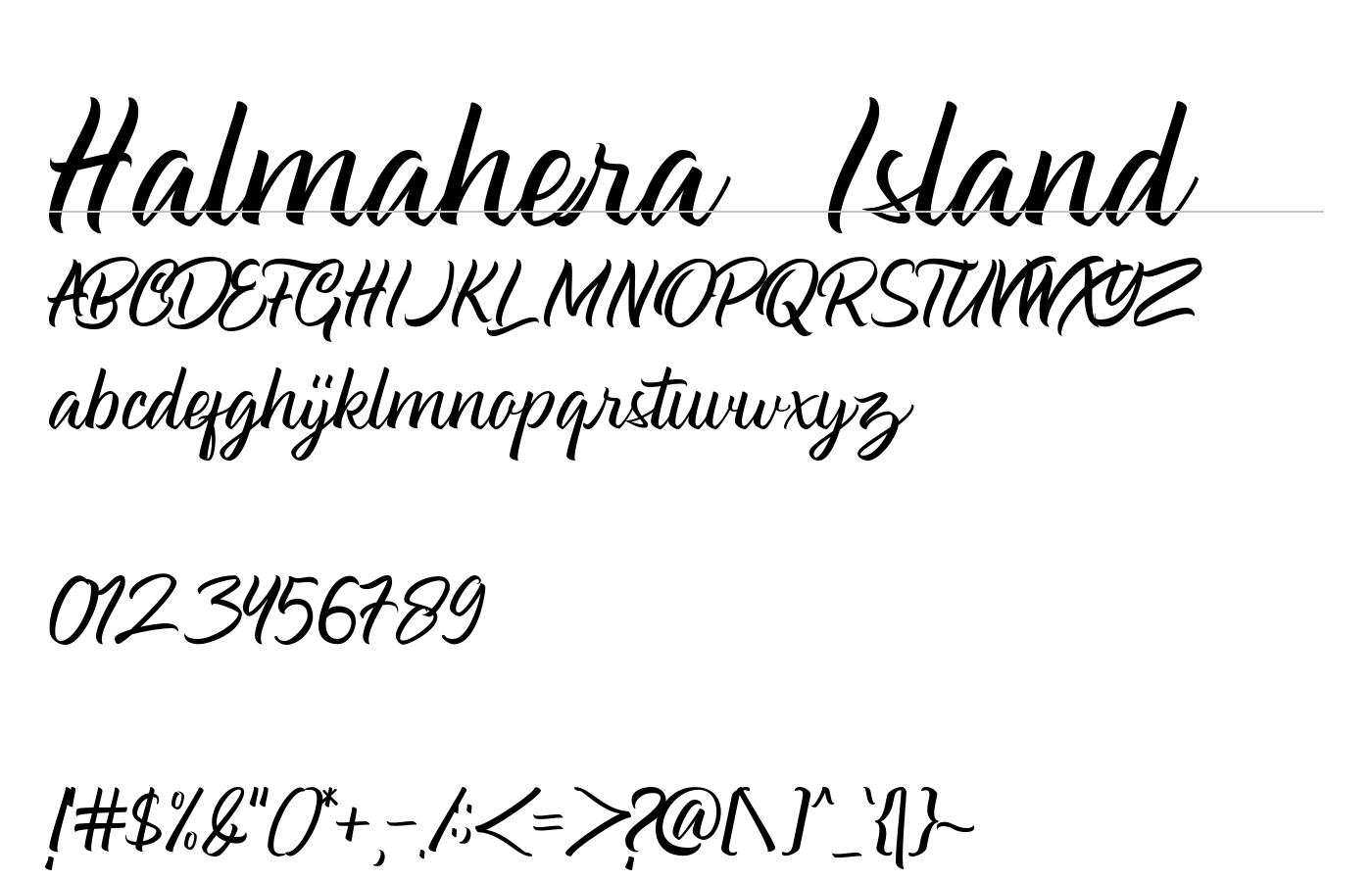 Halmahera Island Font Demo preview