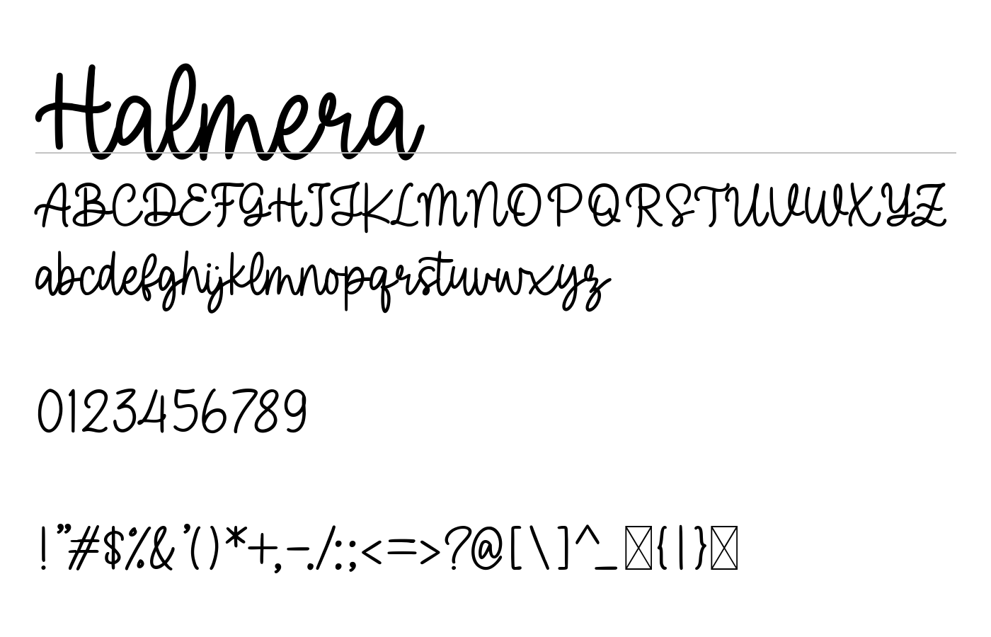 Halmera Font preview