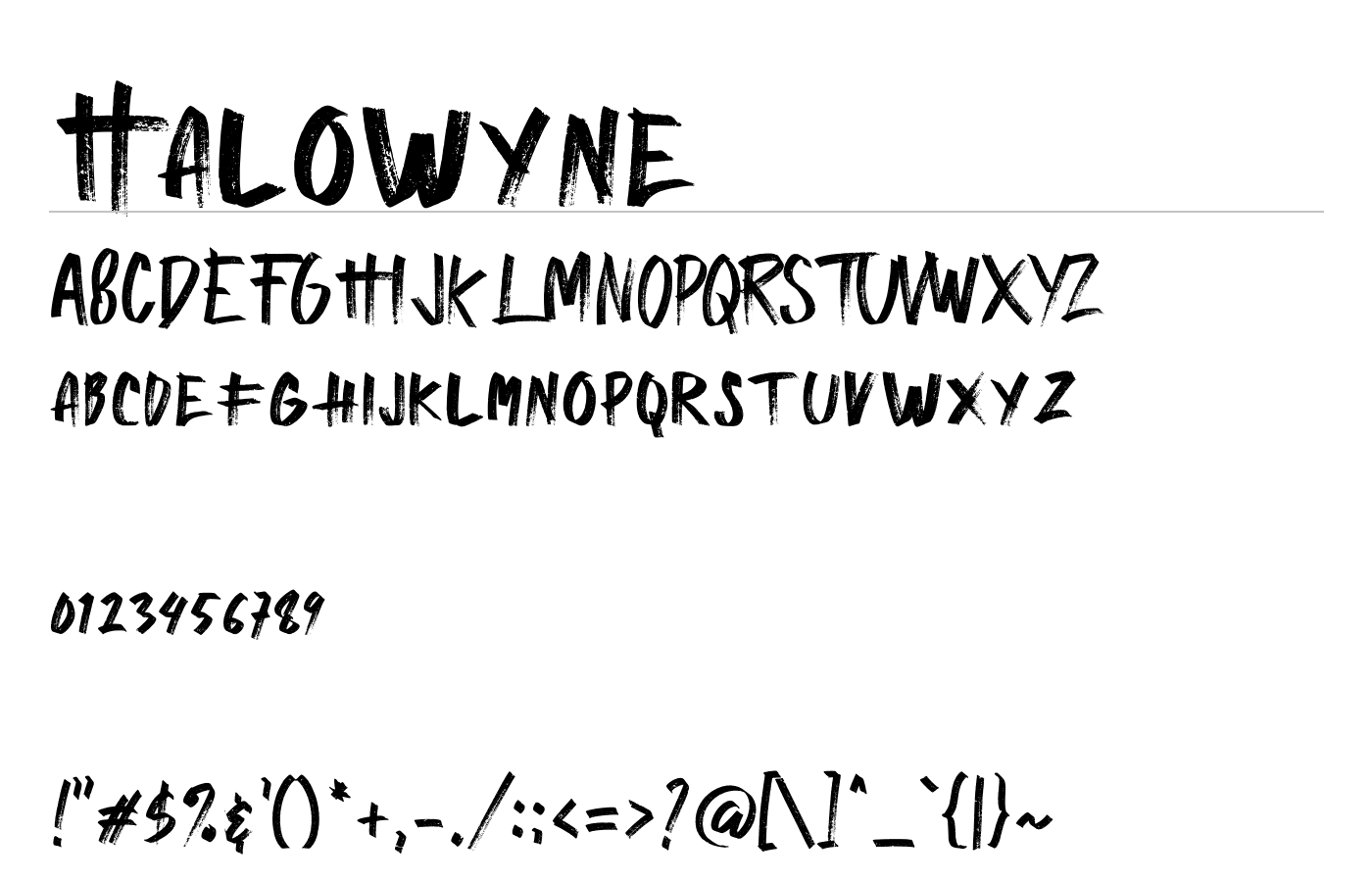 Halowyne Font preview