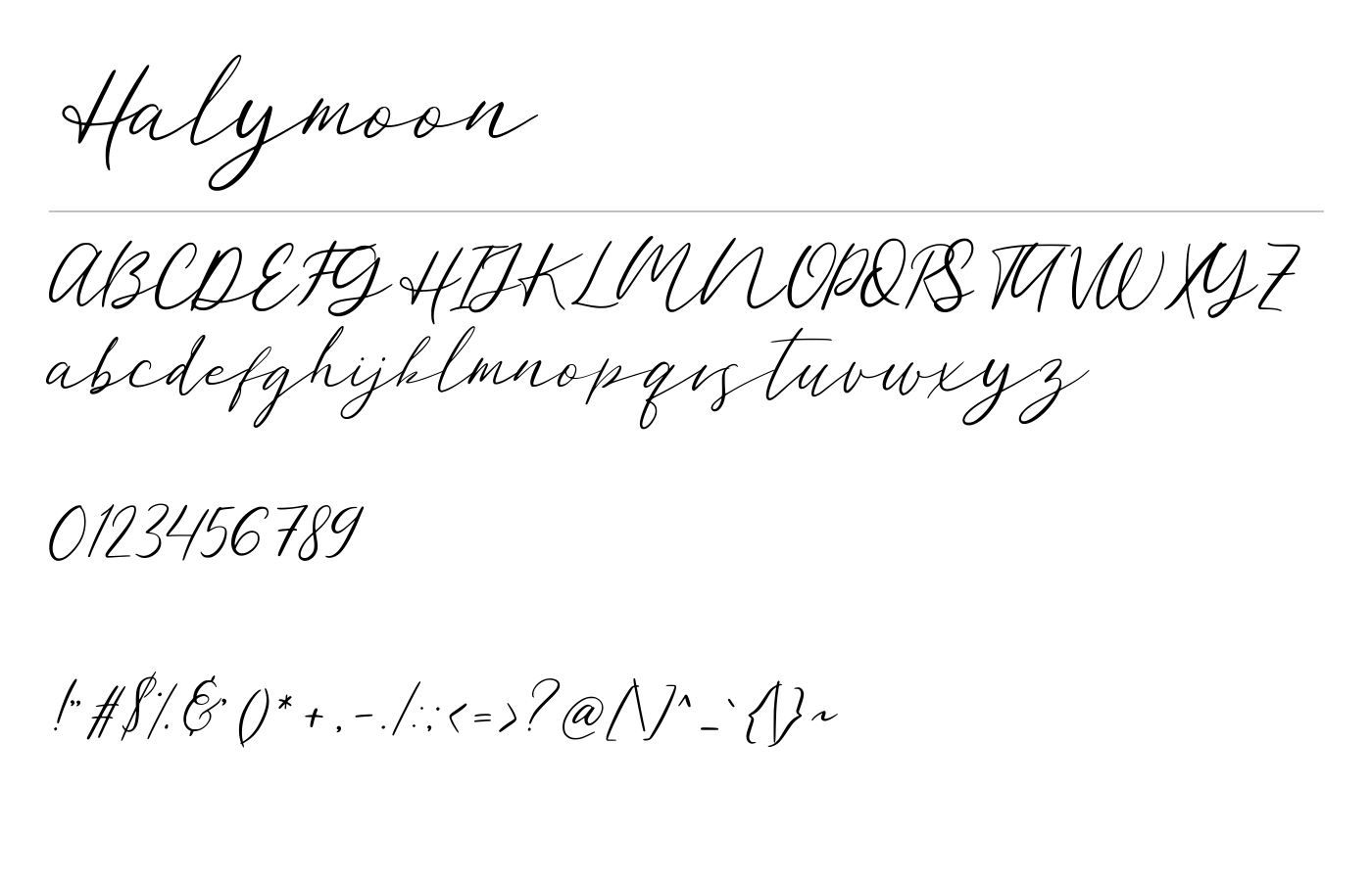 Halymoon Font preview