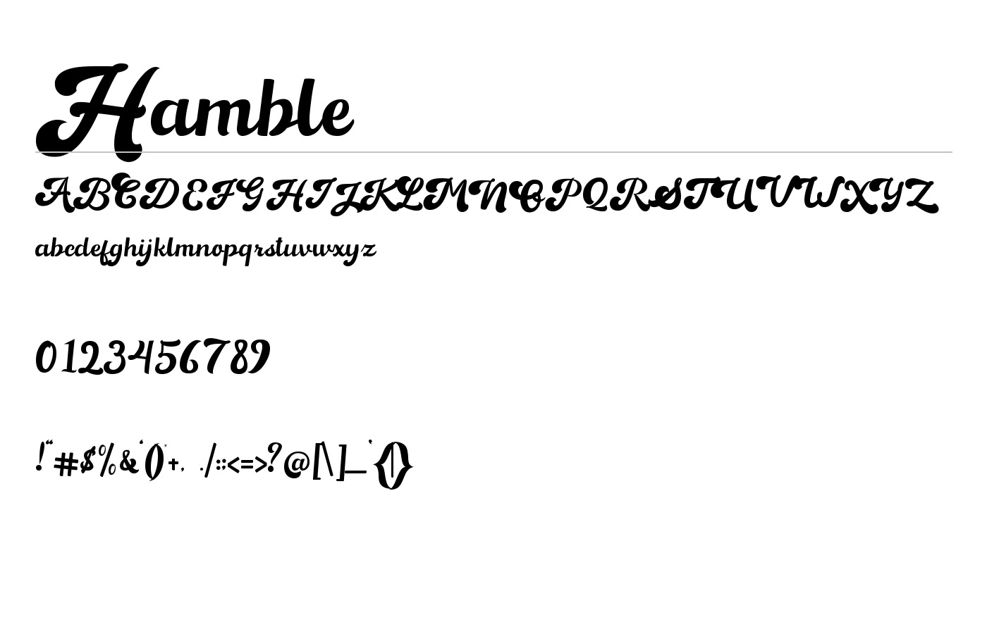 Hamble Font Demo preview