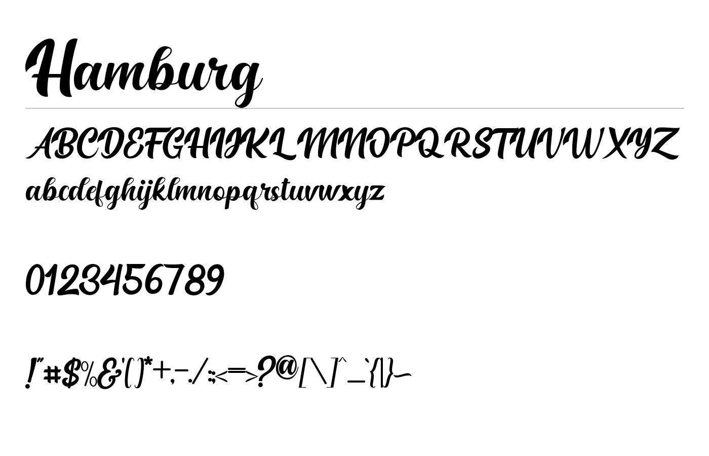 Hamburg Font preview