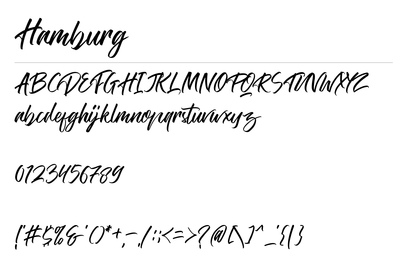 The Hamburg Font preview