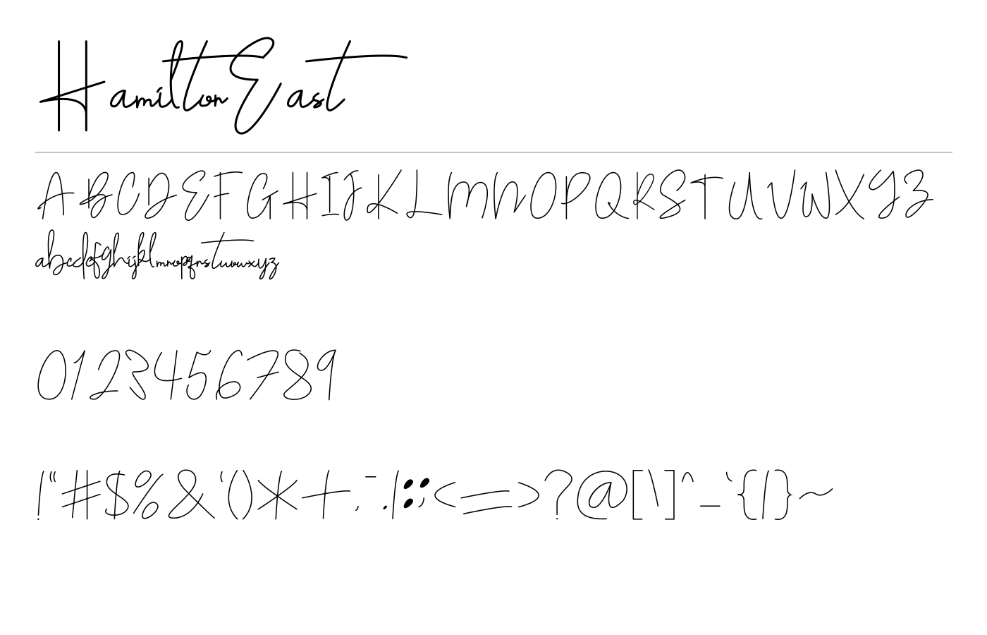 Hamilton East Font preview