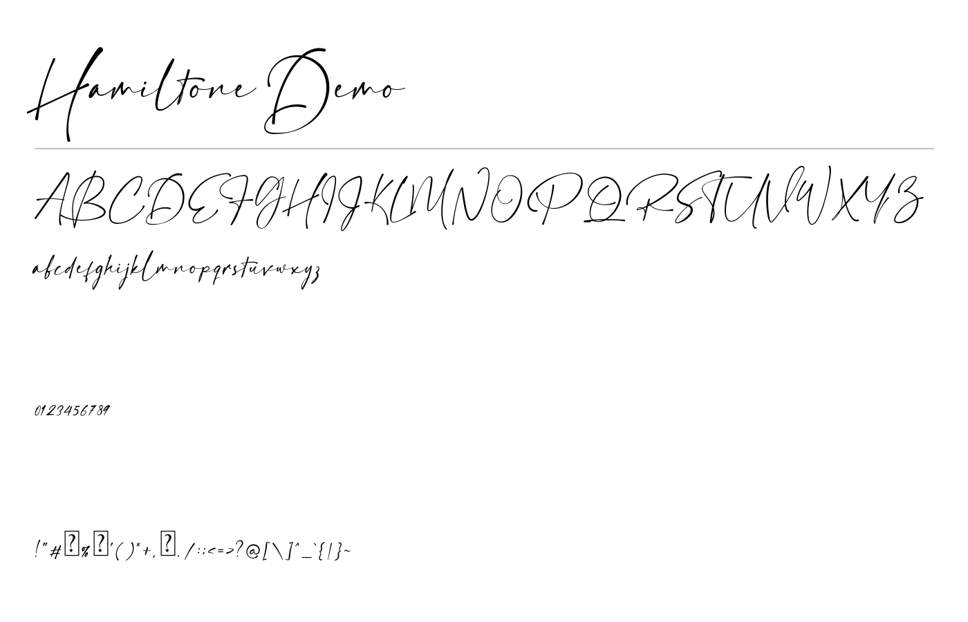 Hamiltone Signature Font preview