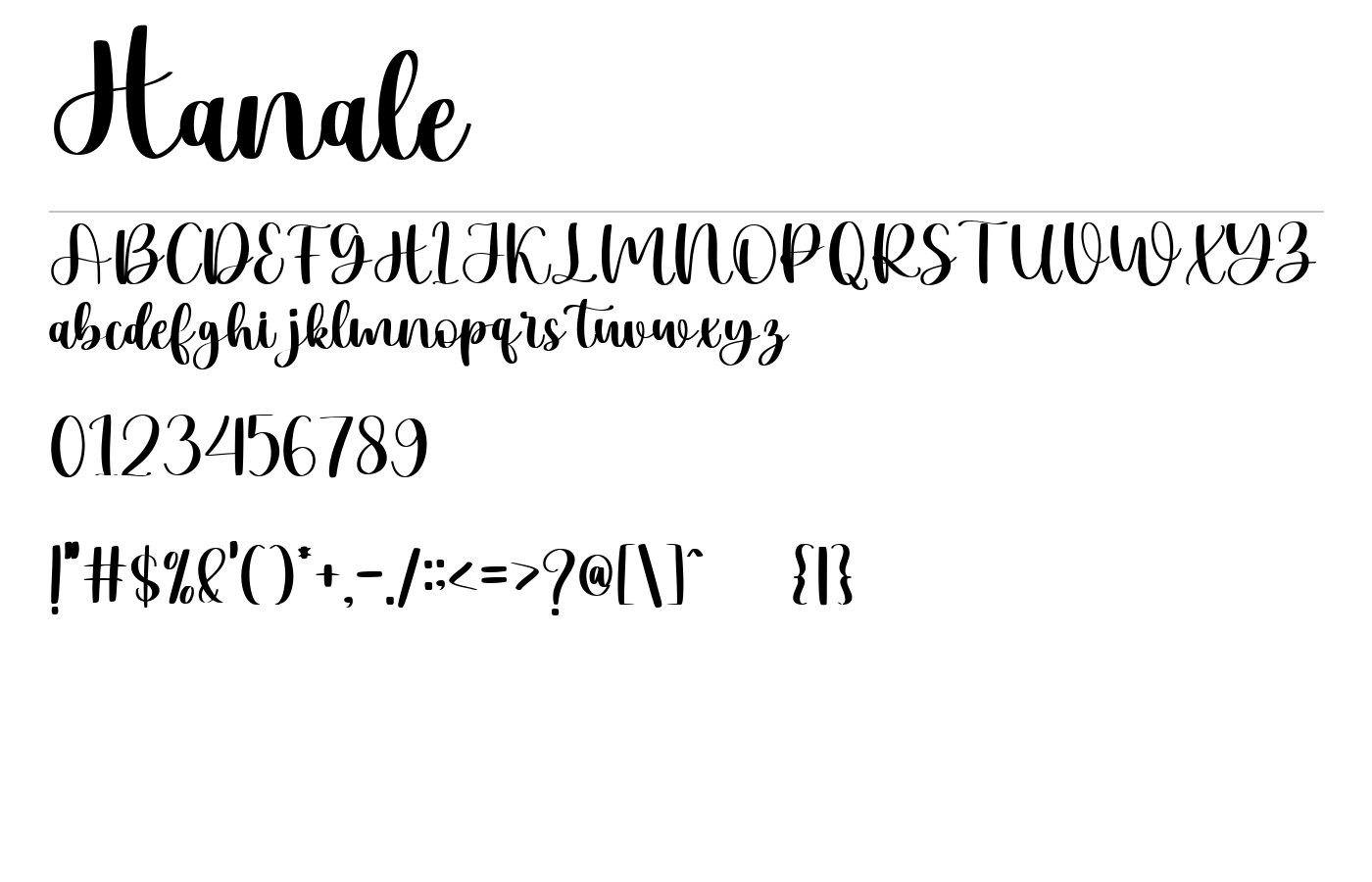 Hanale Font preview