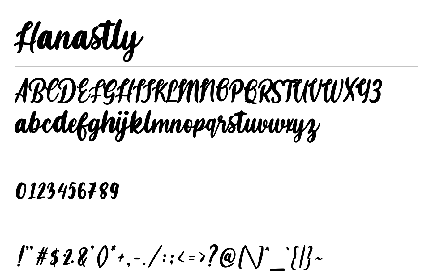 Hanastly Bold Font preview