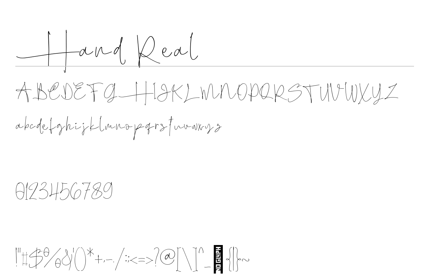 Hand Real Font preview