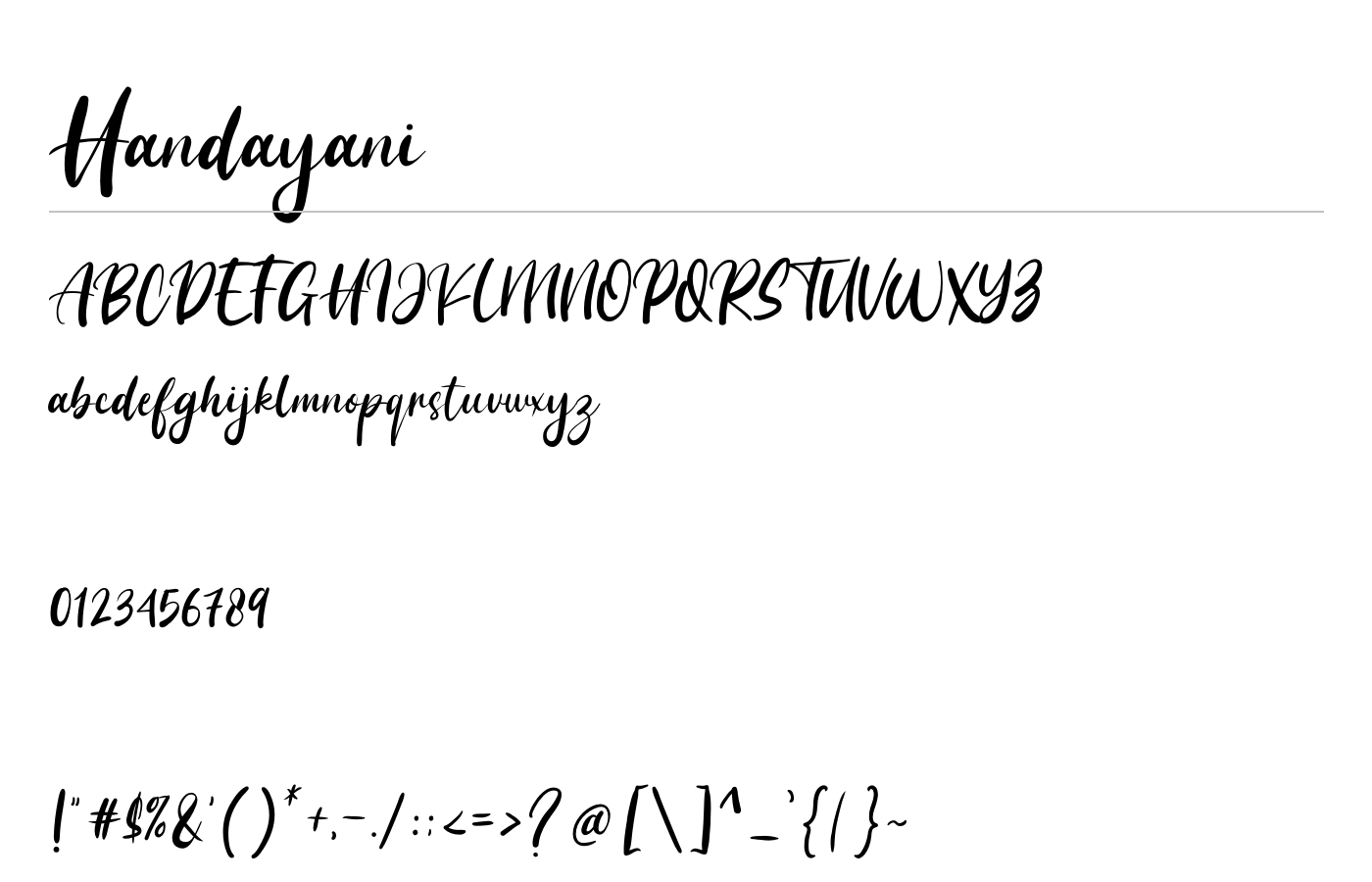 Handayani Font preview
