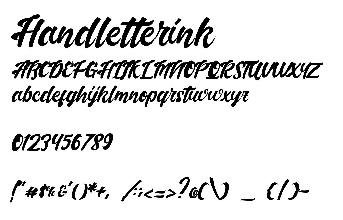 Handletterink Script Font preview