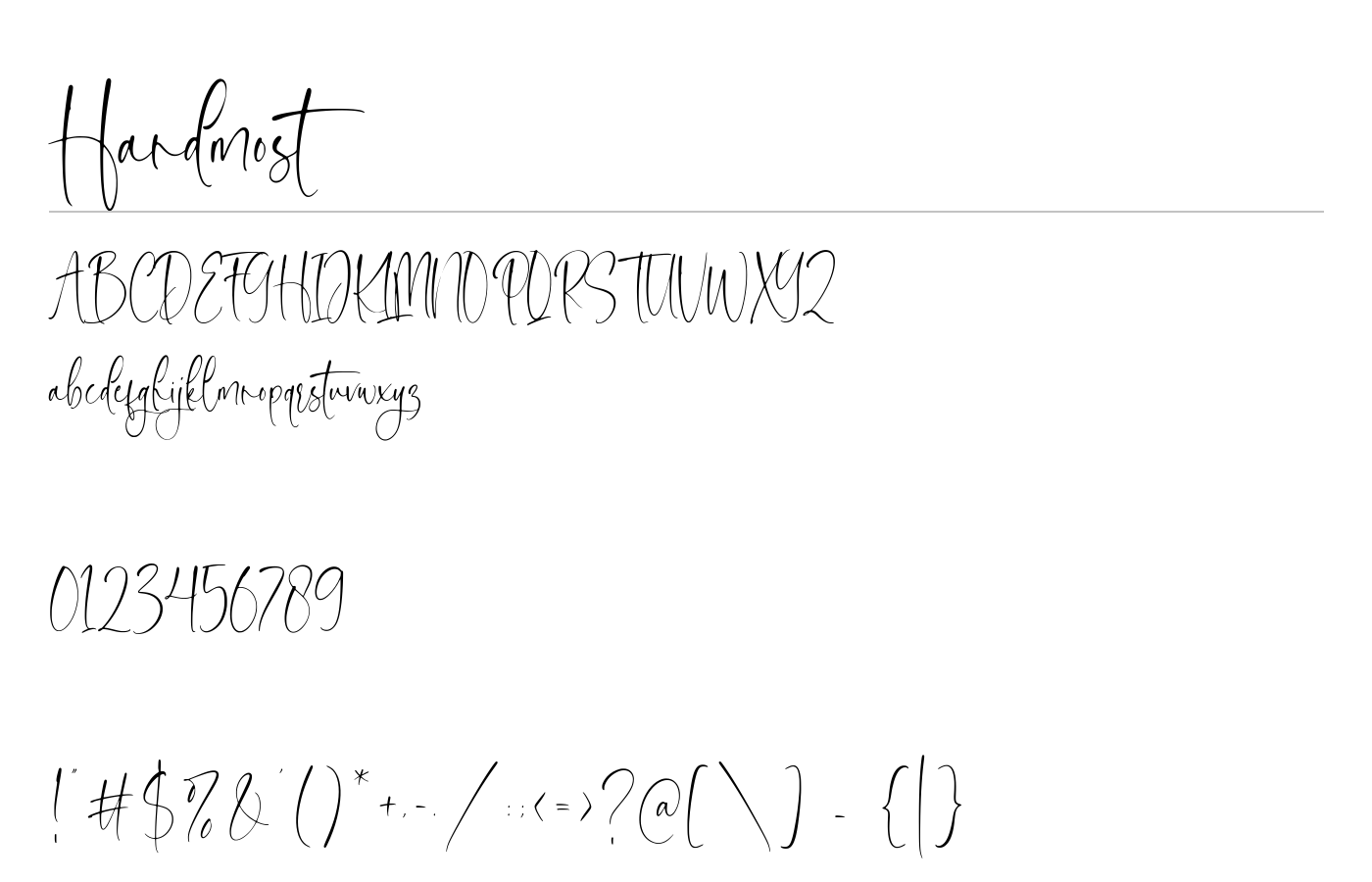 Handmost Font preview
