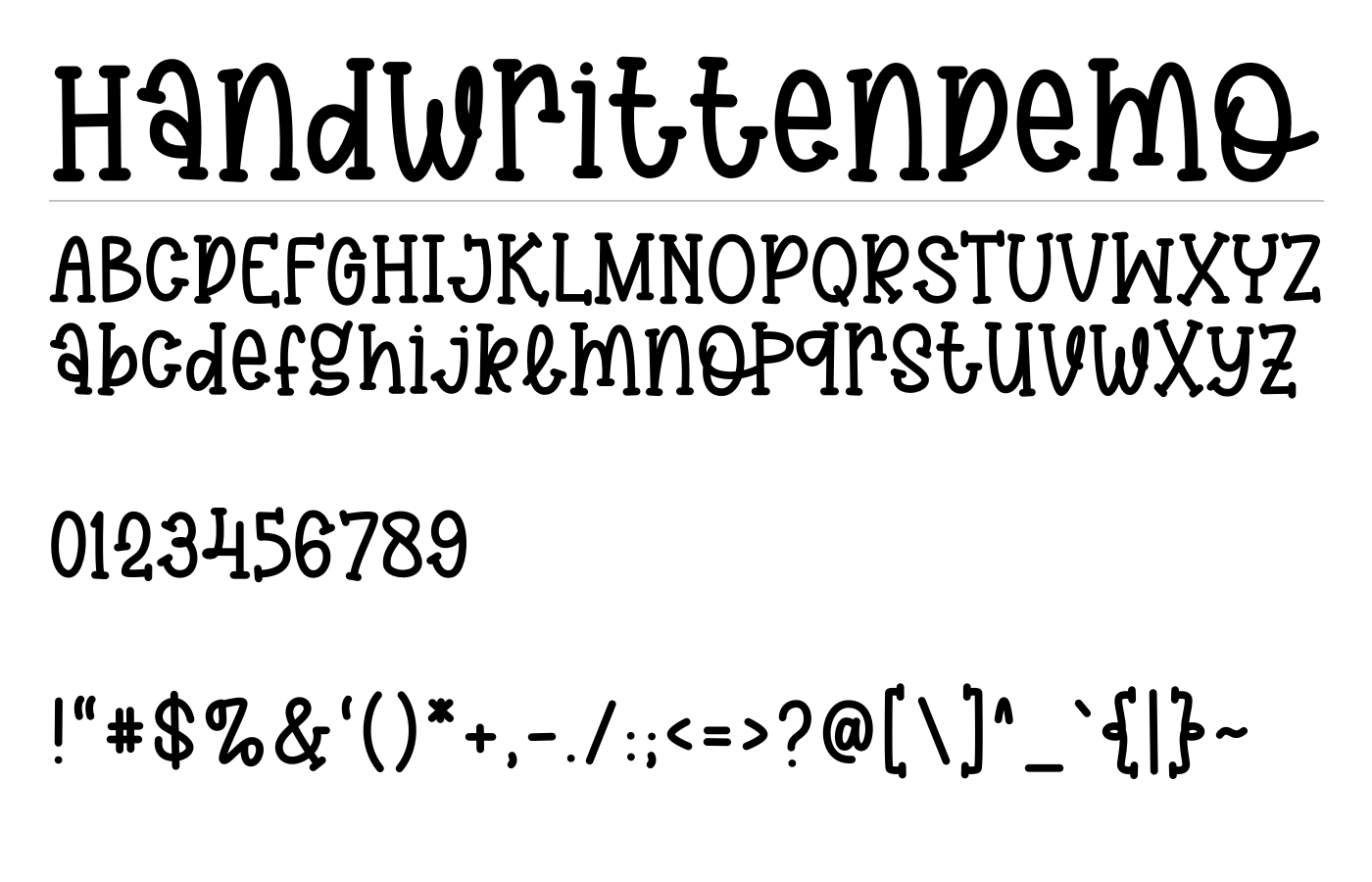 Handwritten Font preview