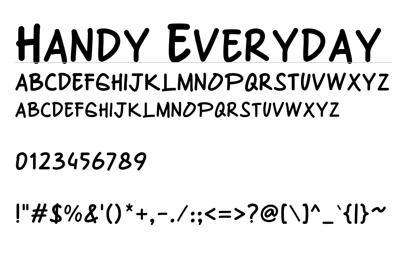 Handy Everyday Font preview