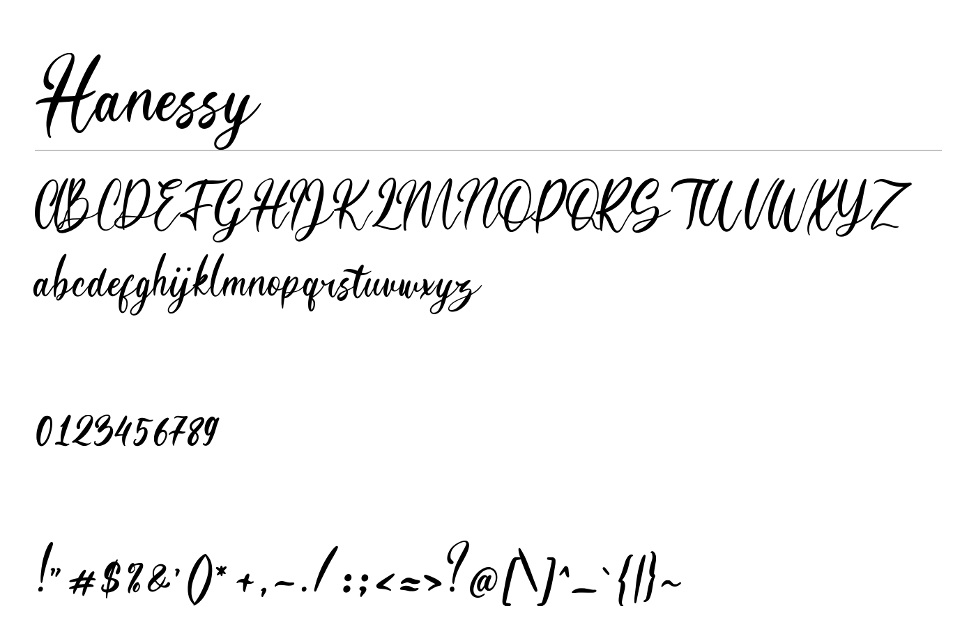 Hanessy Font preview