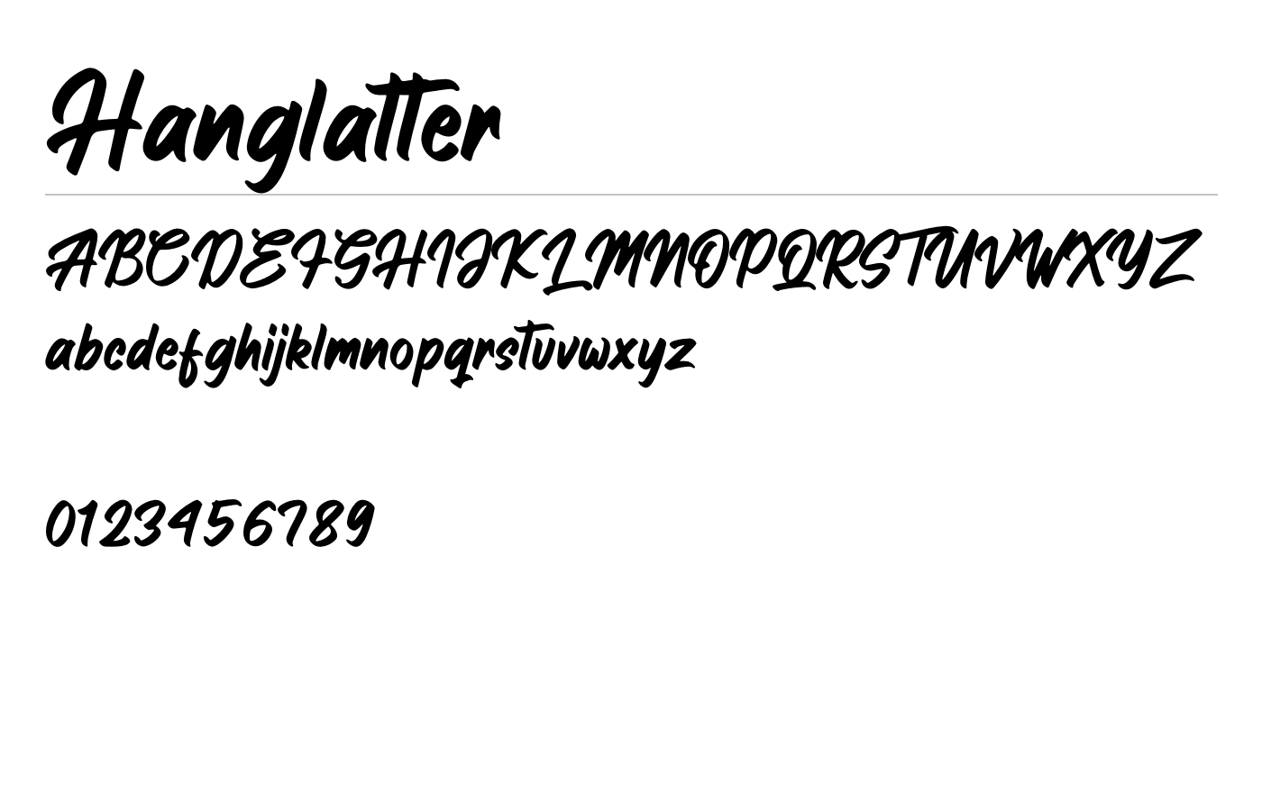 Hanglatter Font preview