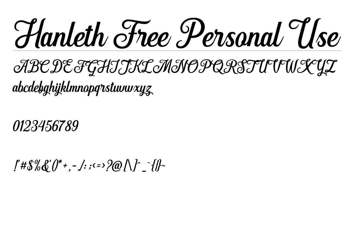 Hanleth Font preview