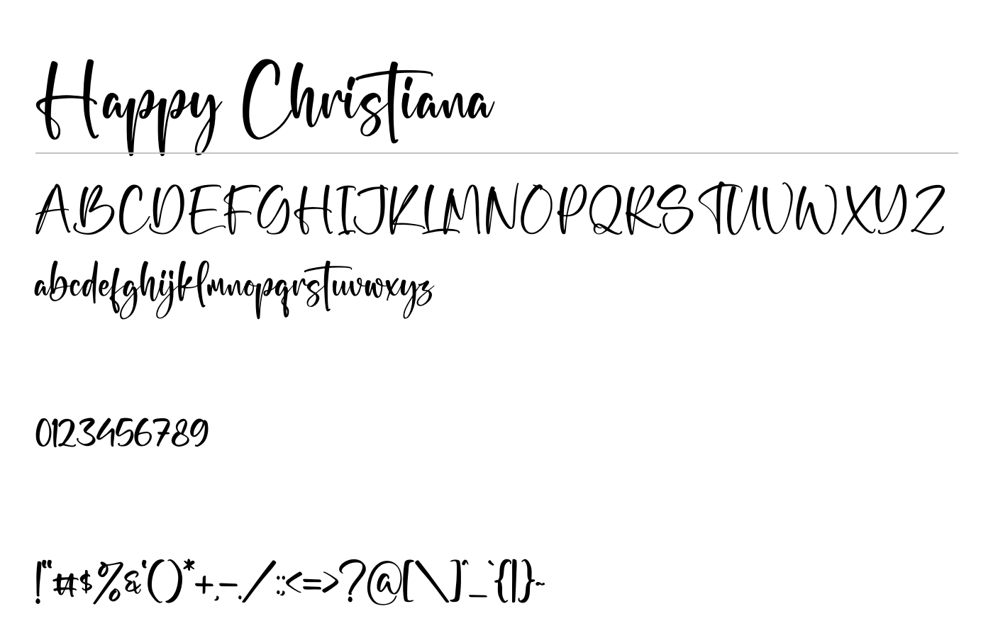 Happy Christiana Font preview
