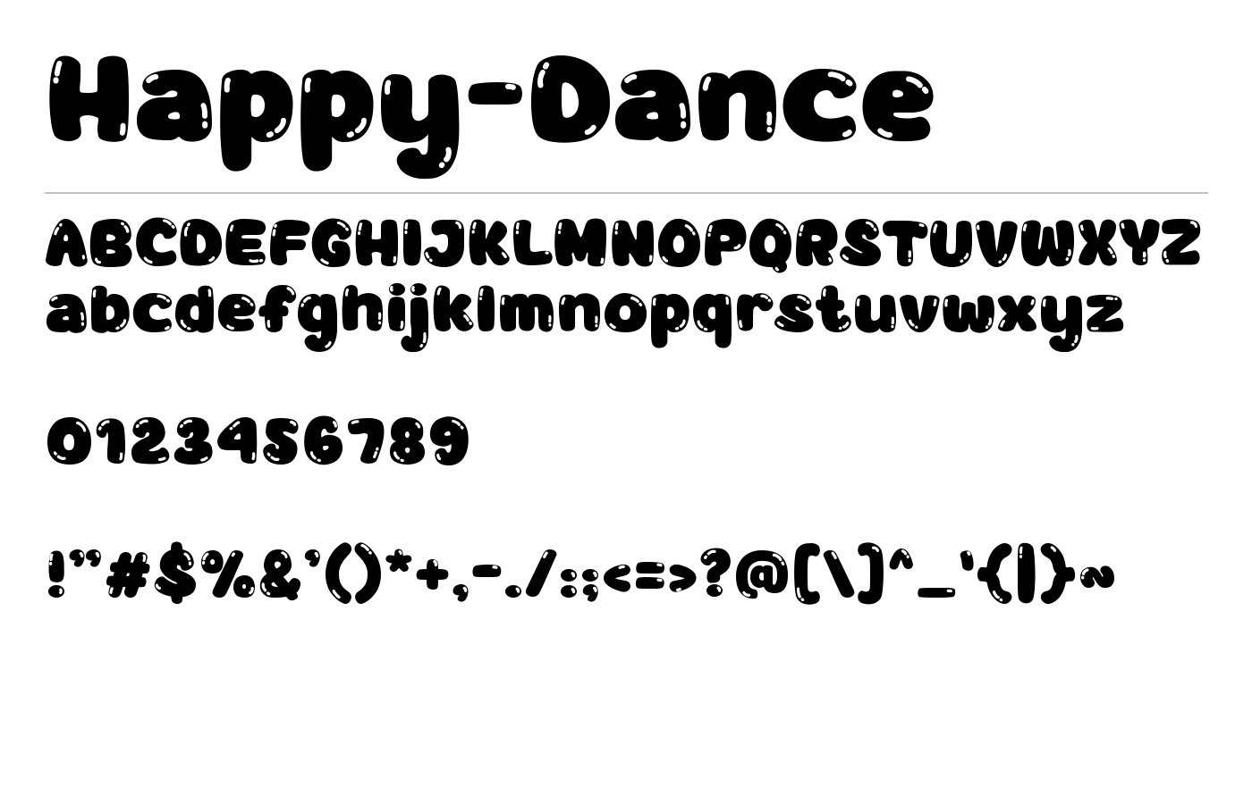 Happy Dance Font preview